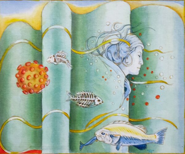 Dissolving in the Covid - Acrylic painting