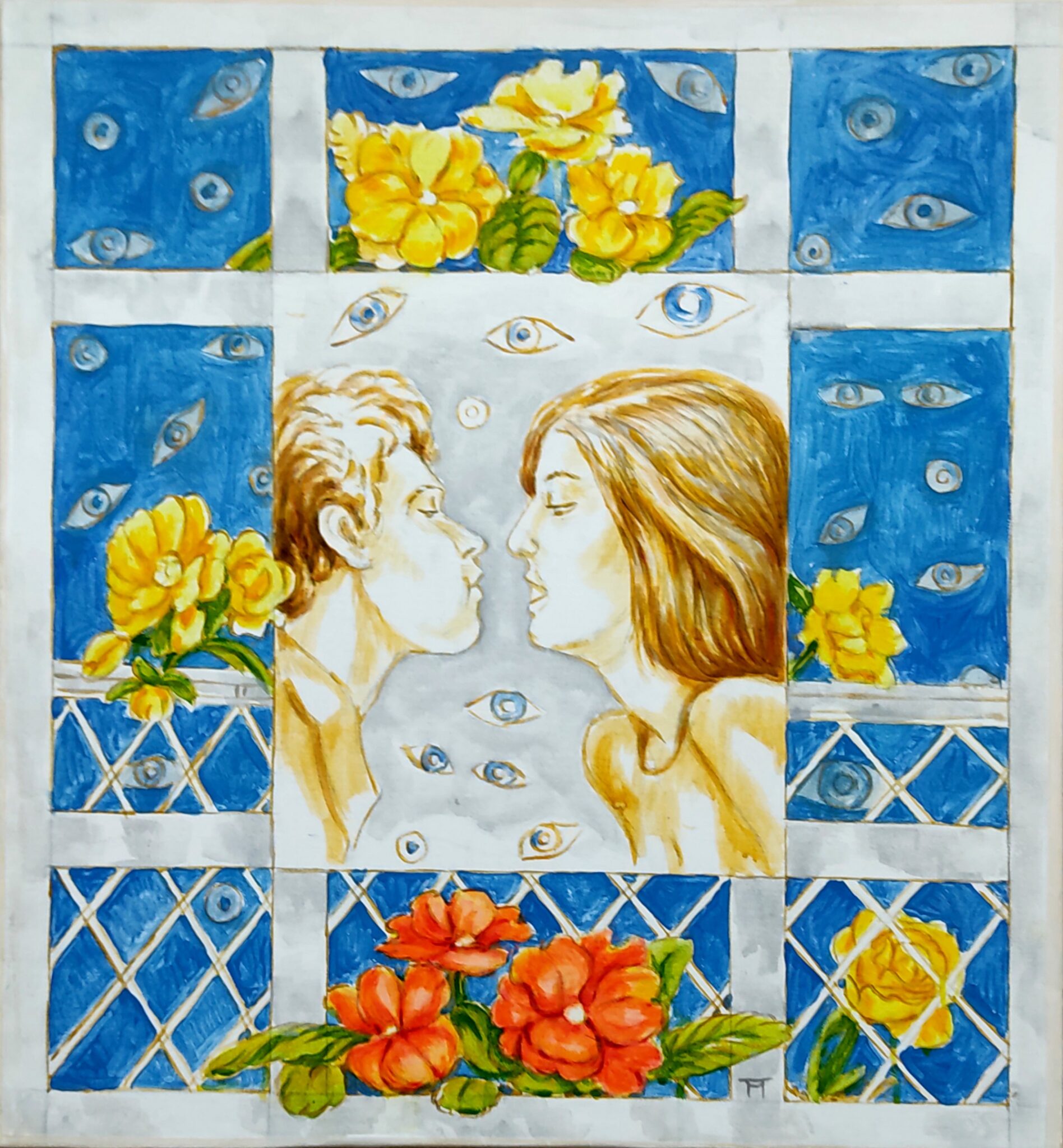 The Kiss, 24x24" Acrylic 2022
