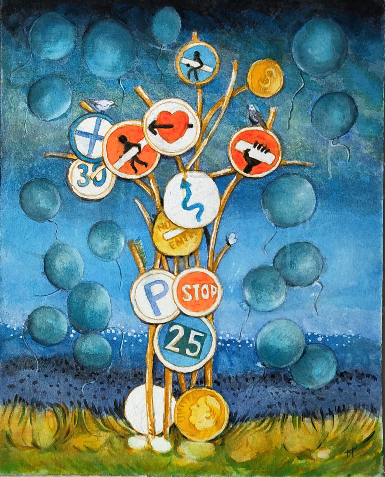 The tree of our lives, 24x30" Acrylic